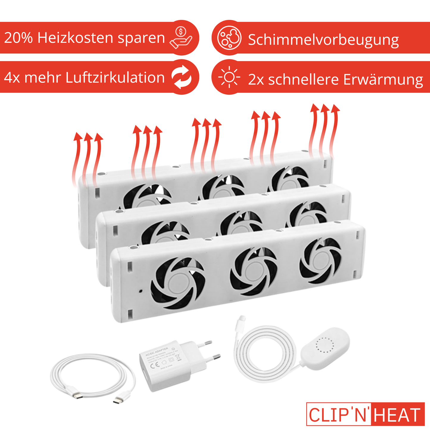 Heizkörperventilator 3er-Set